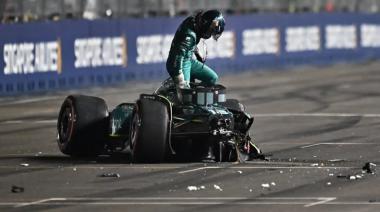 Se estroló contra el muro: mira el tremendo choque de Lance Stroll en Singapur