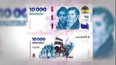 El Banco Central puso en circulación los nuevos billetes de $10.000