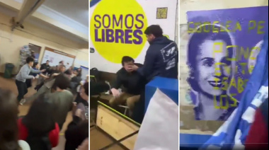 A las piñas en Derecho: enfrentamiento entre peronistas y libertarios en la UBA