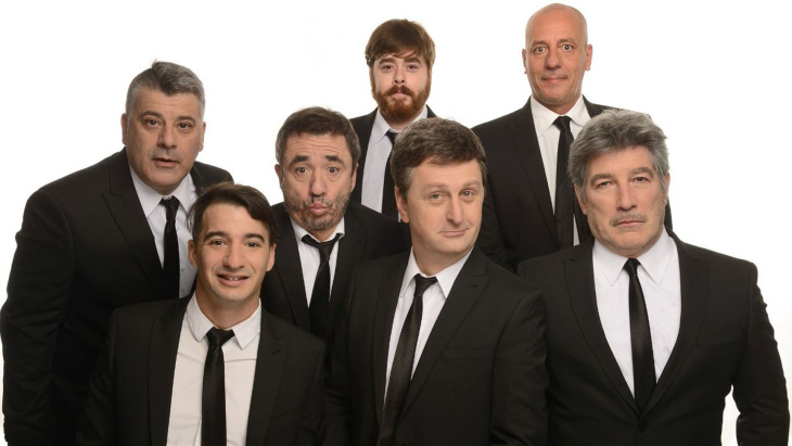 Pachu, Pichu, Migue, Pablo, Diego Korol, Yayo y Nazareno Móttola, integrantes de Peligro Sin Codificar.