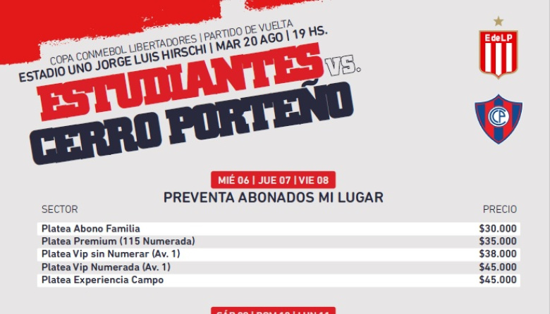 Estudiantes abre la venta de entradas para el partido de vuelta en UNO: precios, fechas y prioridades