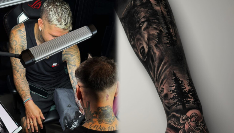 Mauro Icardi mostró el tatuaje con el que cubrió la cara de Wanda Nara