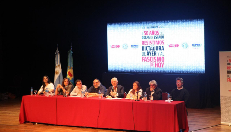 Unidad sindical en La Plata: acto en el Teatro Argentino a 50 años del golpe y contra el fascismo