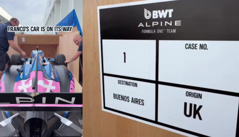 Alpine envió a Buenos Aires el auto con el que Franco Colapinto hará historia