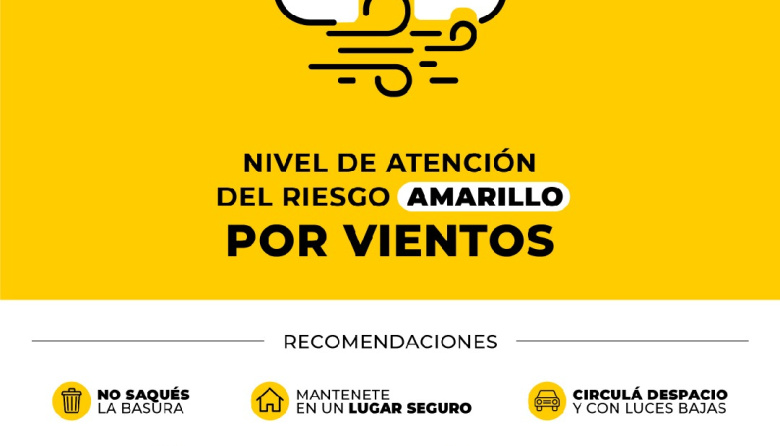 Municipalidad de La Plata: rige una alerta amarilla por vientos este domingo