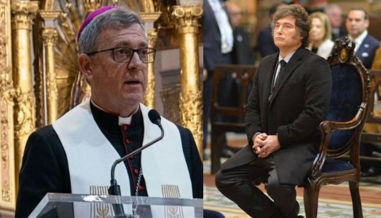 Con Milei en primera fila, García Cuerva habló de corrupción, defendió a los más débiles y citó a Messi