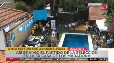 Los nuevos dueños de la casa donde vivía Maradona invitaron a todo el barrio a ver el partido de la Selección