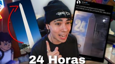 El streamer argentino Spreen transmitió 24 horas desde el Obelisco