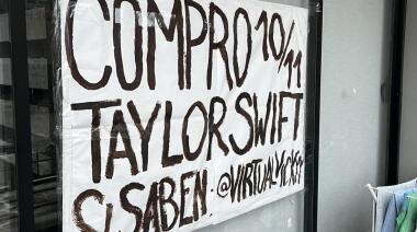 Una fanática de Taylor Swift colgó un cartel en su balcón para conseguir entradas