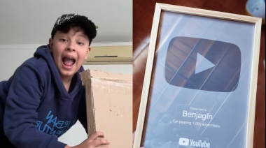 Benjagin: el niño youtuber que celebró sus 1.000 suscriptores en Youtube con una placa imitación
