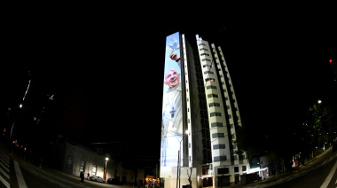 Inauguraron en La Plata el mural más grande del mundo dedicado al Papa Francisco