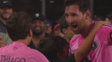 VIDEO: el emotivo festejo de Messi con sus hijos tras clasificar a la final