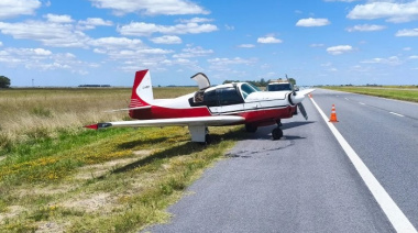 Una avioneta aterrizó de emergencia en plena ruta camino a la costa atlántica