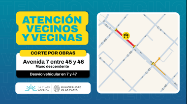 Corte parcial en avenida 7 por obras: cómo será el desvío y hasta cuándo se extenderá