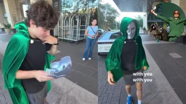 Colapinto sorprendió con un disfraz de Doctor Doom en la previa de Avengers: Doomsday