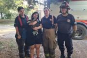 Final feliz en La Plata: el emotivo rescate de un gatito atrapado por parte de los Bomberos Voluntarios