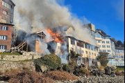 Feroz incendio en el Hotel Huemul de Bariloche: las impactantes imágenes