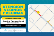 Corte parcial en avenida 7 por obras: cómo será el desvío y hasta cuándo se extenderá