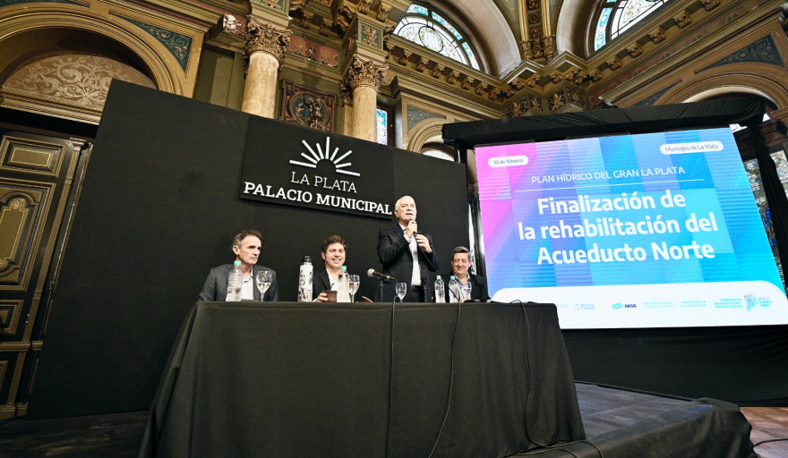 Alak y Kicillof finalizaron el Acueducto Norte y presentaron nuevas obras para La Plata